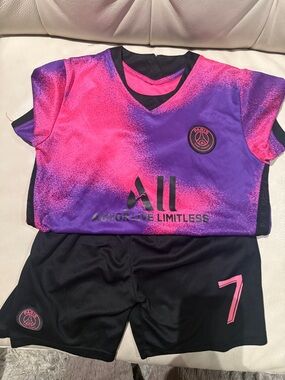 Paris Saint-Germain Kids' Pink & Purple Short Sleeve Soccer Jersey Set